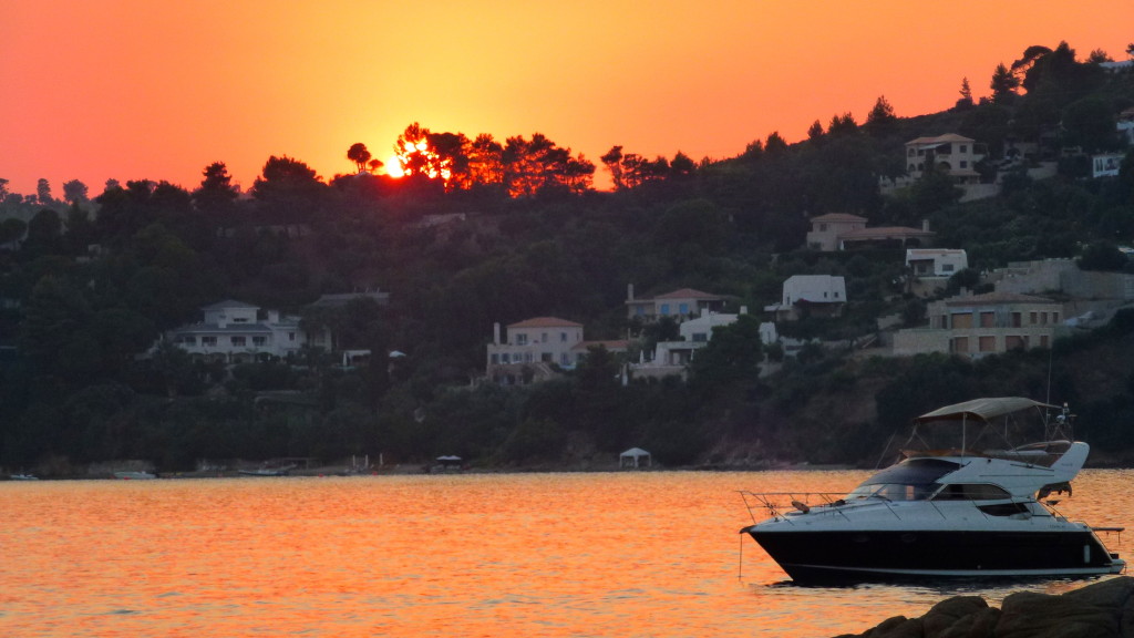 Sunset at Vromolimnos Beach Skiathos