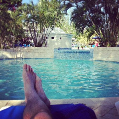 Matt from Travel with a Mate chilling by the pool