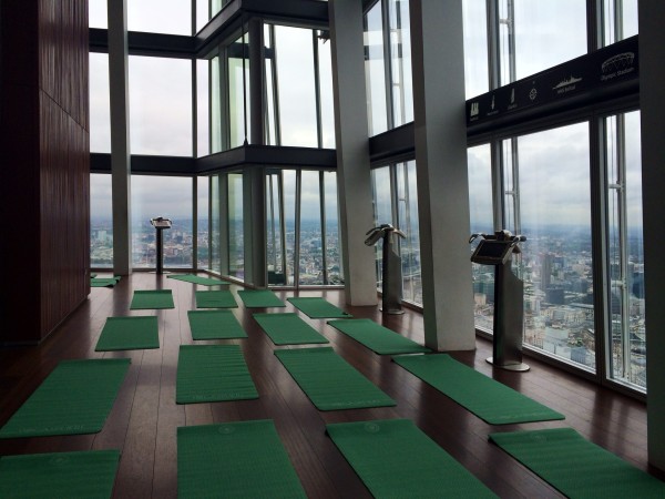 yoga at view from the shard