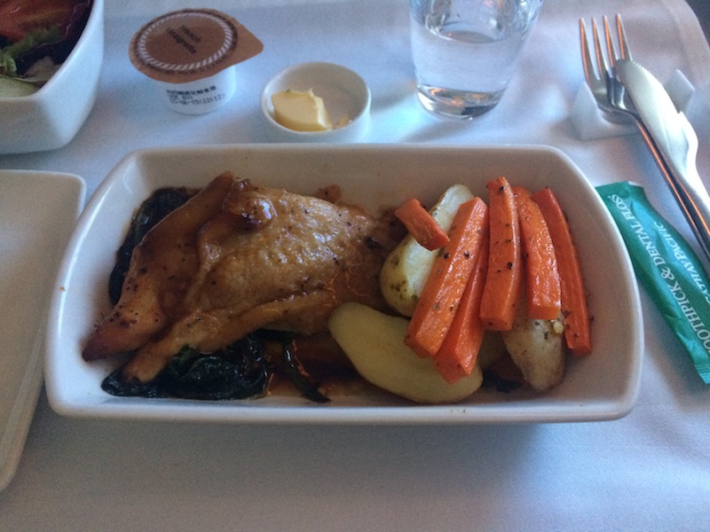 Cathay Pacific Business Class meal