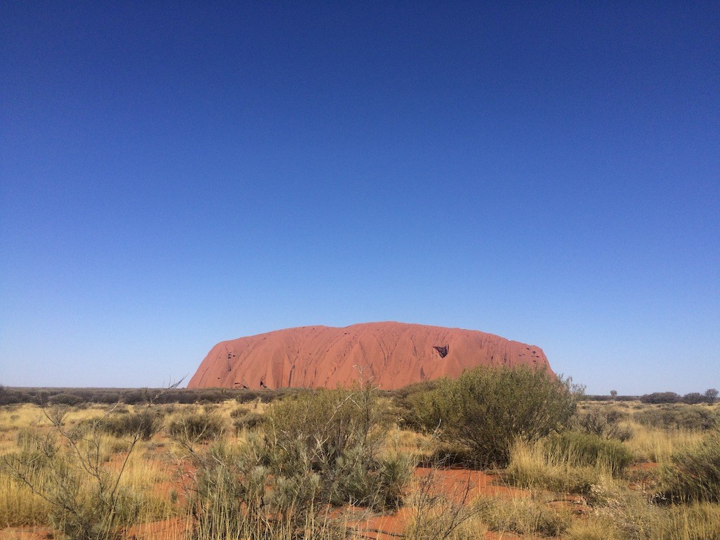 Uluru as viewed from the first viewing platform inside the National Park