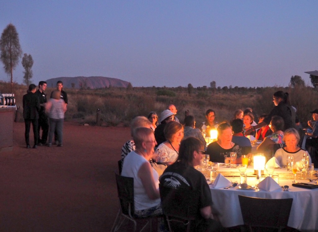 Dinner with Uluru as the backdrop at Sounds Of Silence 