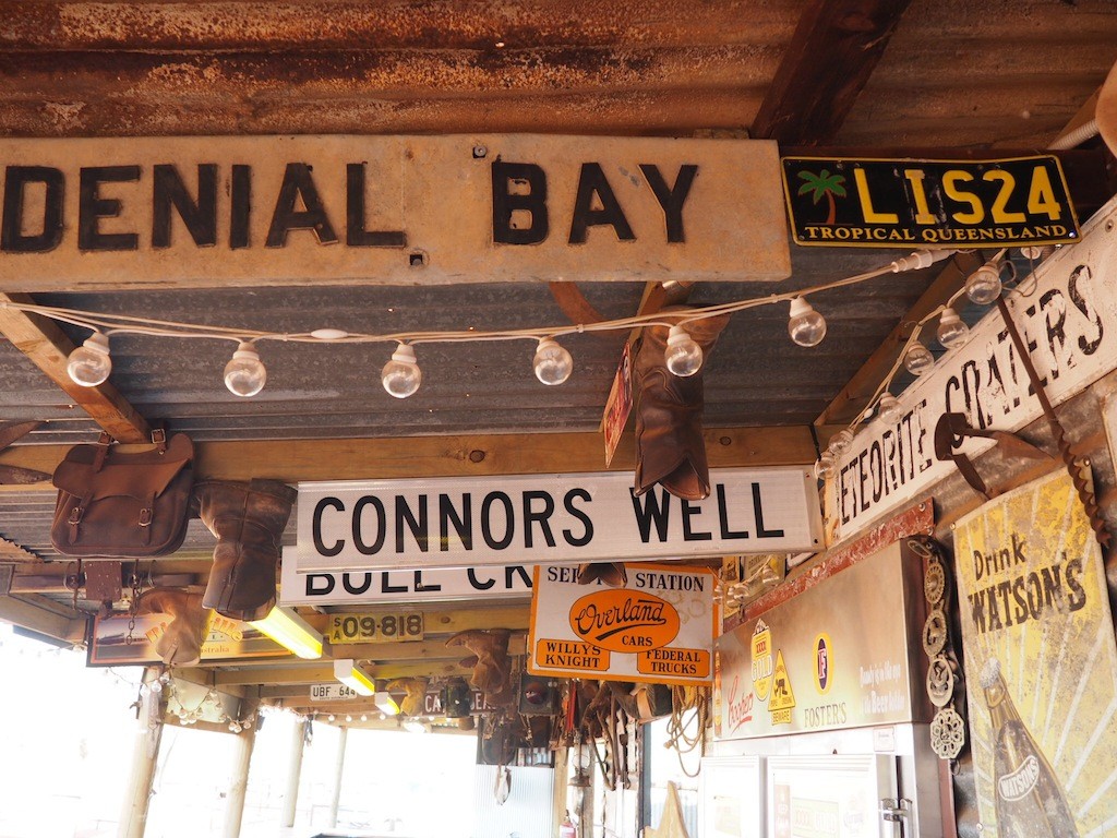 All sorts of outback memorabilia at the Camel Farm