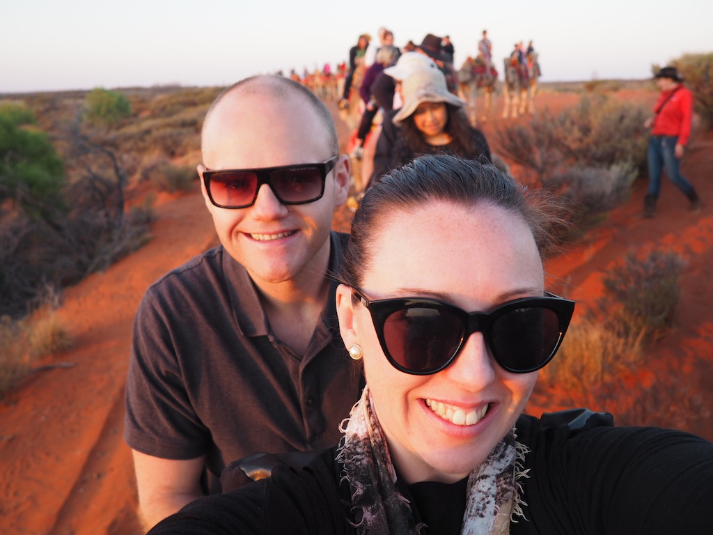 Justin and I do a camel selfie