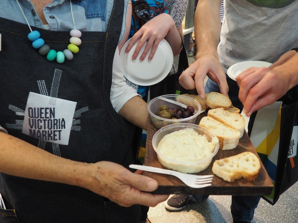 Our first taster on the tour involves sourdough bread, olives and tapioca dip (yum!)