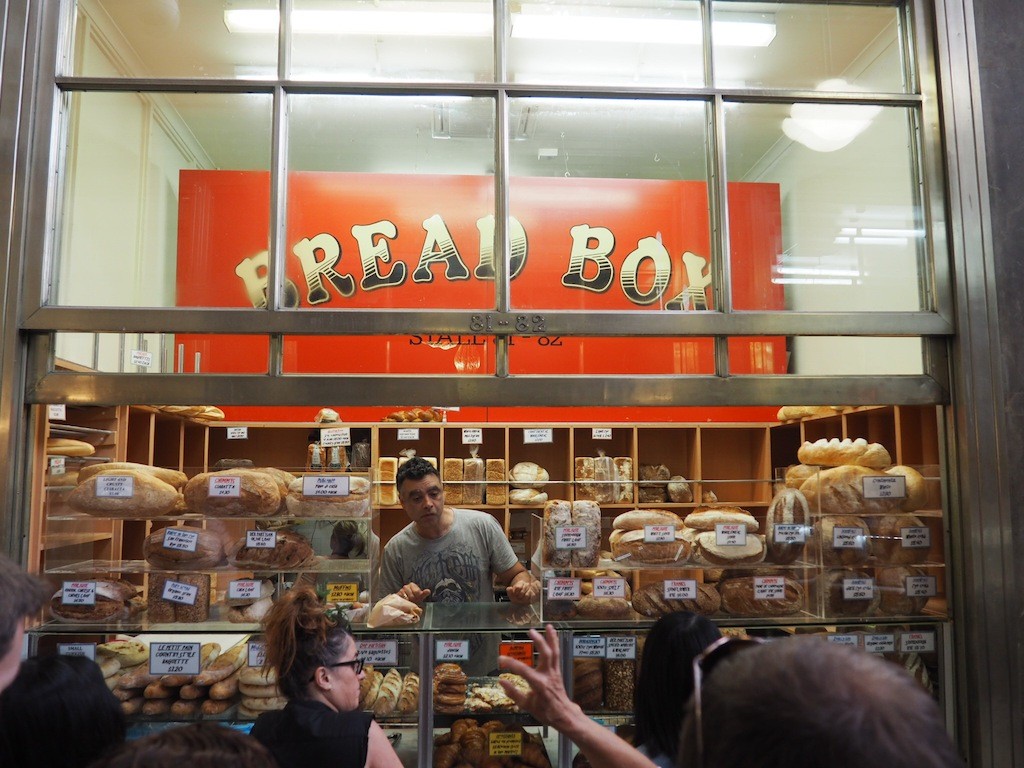 Customers get their orders in at the Bread Box