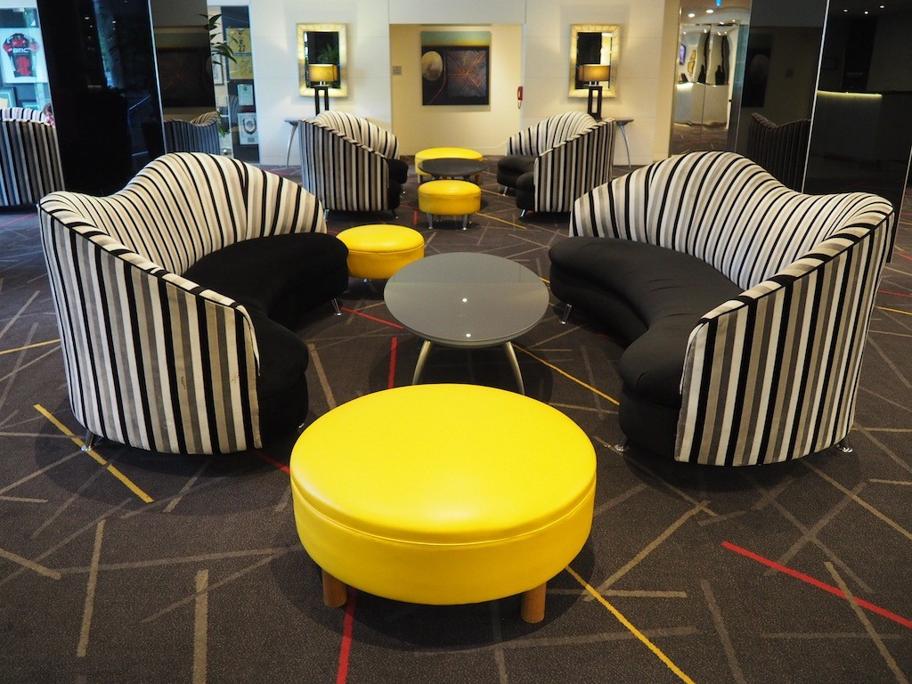 Funky furniture in the lobby at Radisson on Flagstaff Gardens