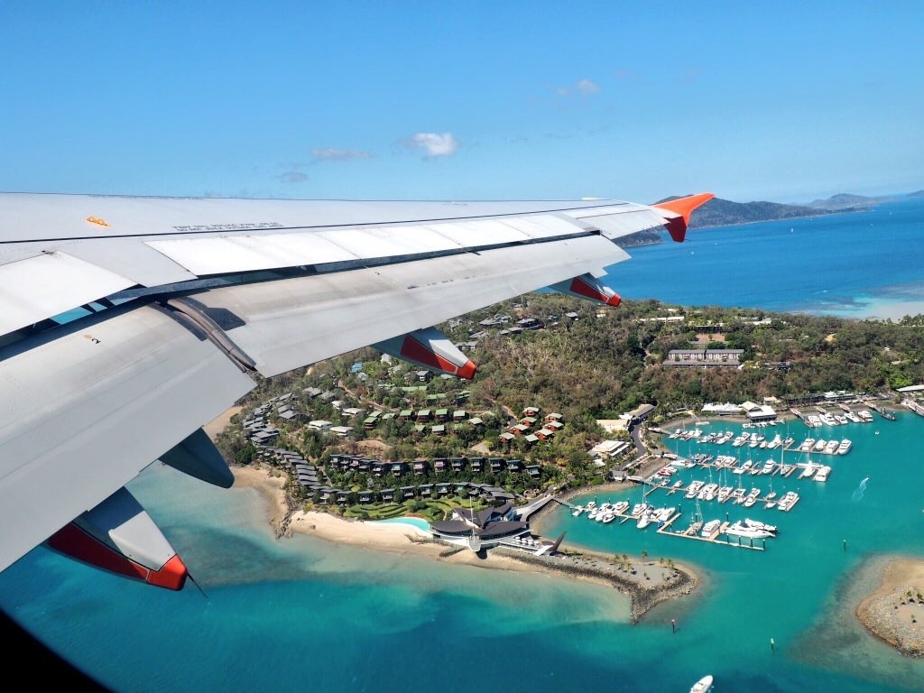 Flying over Hamilton Island, Whitsundays