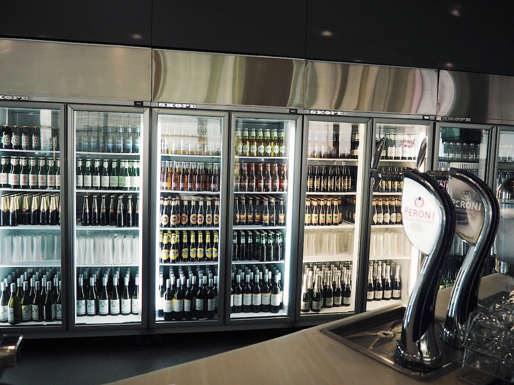 You'll typical find lots of booze in a Virgin Australia lounge!