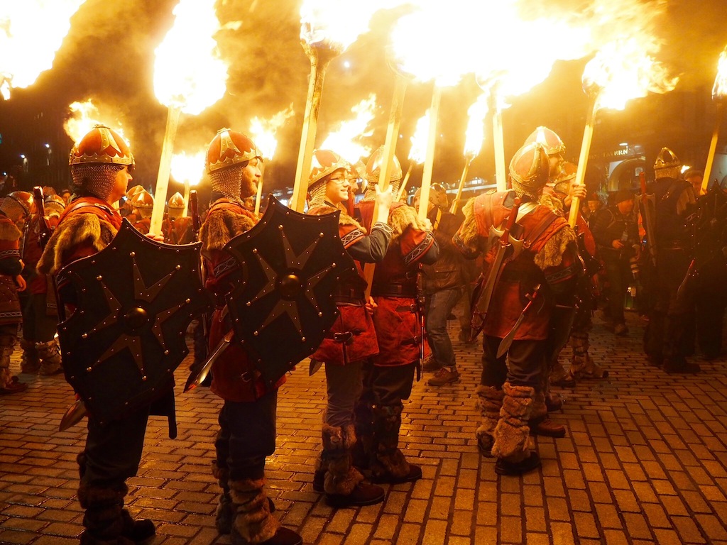 Despite the axes and fire the Torchlight Procession is a very family friendly event with Vikings of all ages taking part!