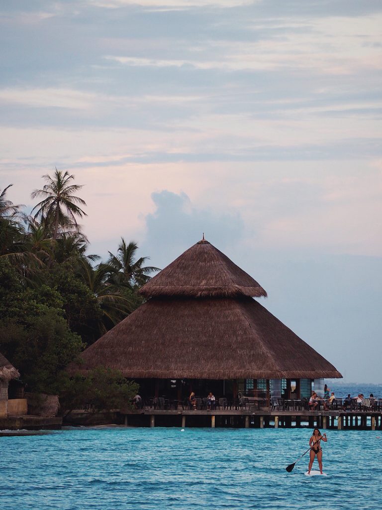 Stand up paddle boarding at Adaaran Club Rannaalhi