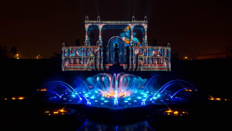 Water show at Akshardham Temple