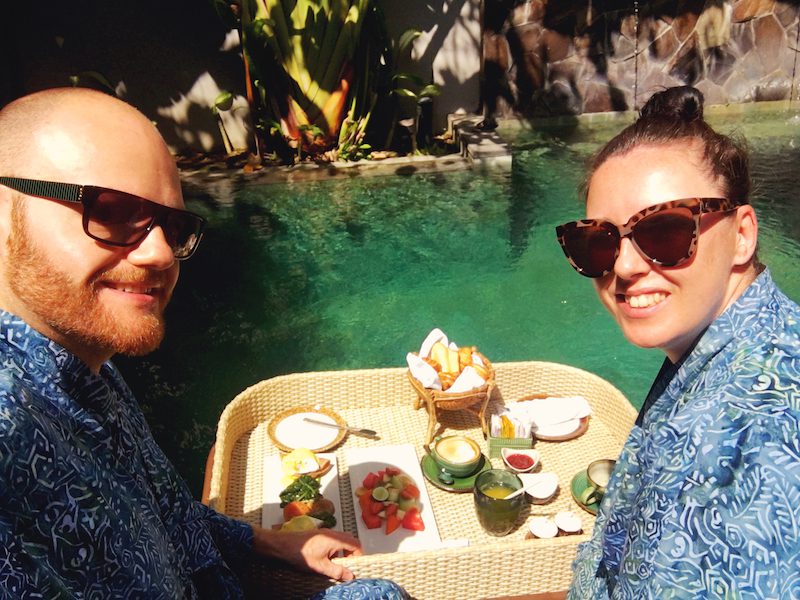 Floating breakfast in Bali