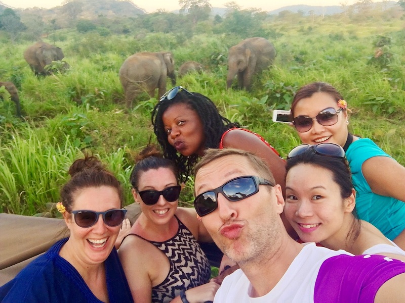 Travel blogger selfie on safari - an elephie?