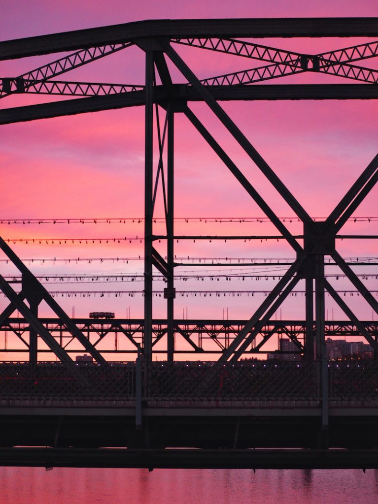 sunset from Waterdale Bridge Edmonton