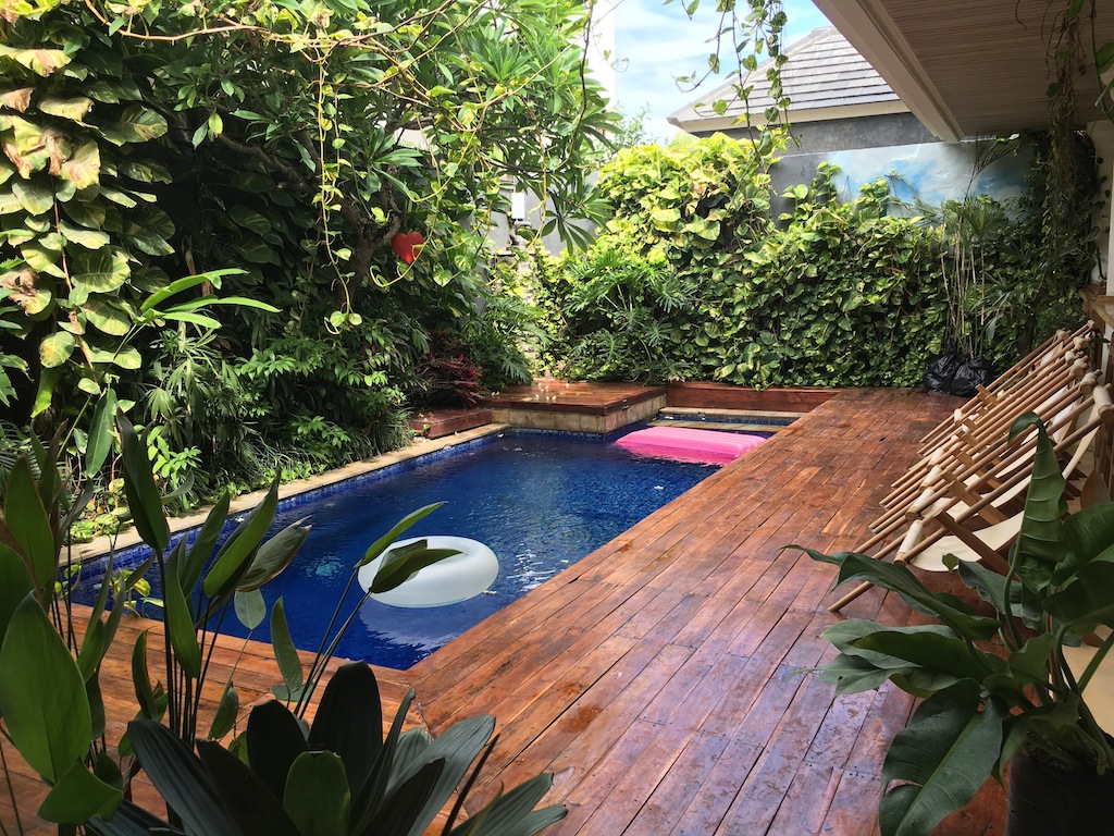 There's a swimming pool complete with inflatables at Canggu co-working space Dojo