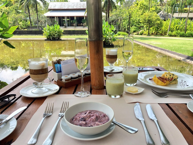 All day a la carte breakfast with sparkling wine at The Sarojin