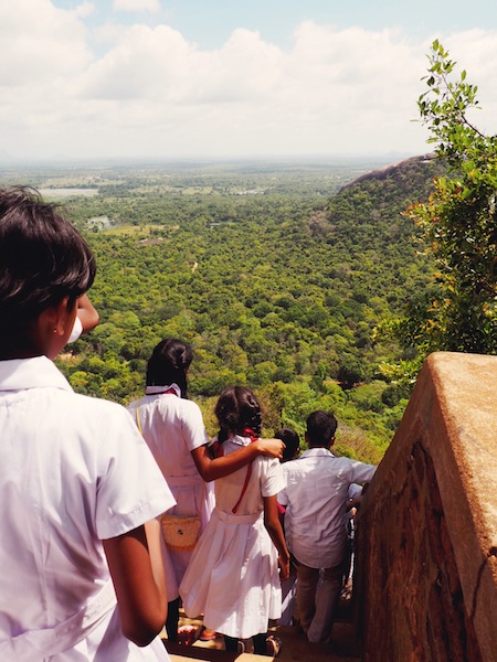 School children climbing Sigiriya