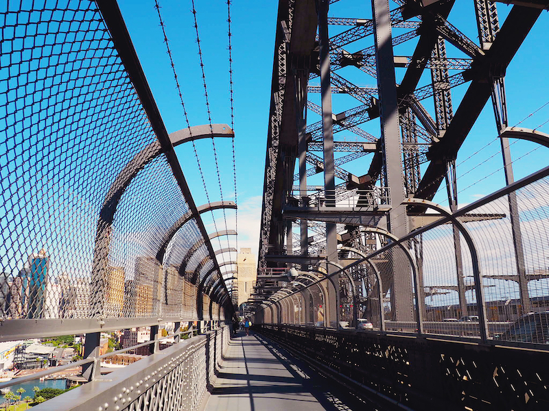 Walking across the Sydney Harbour Bridge