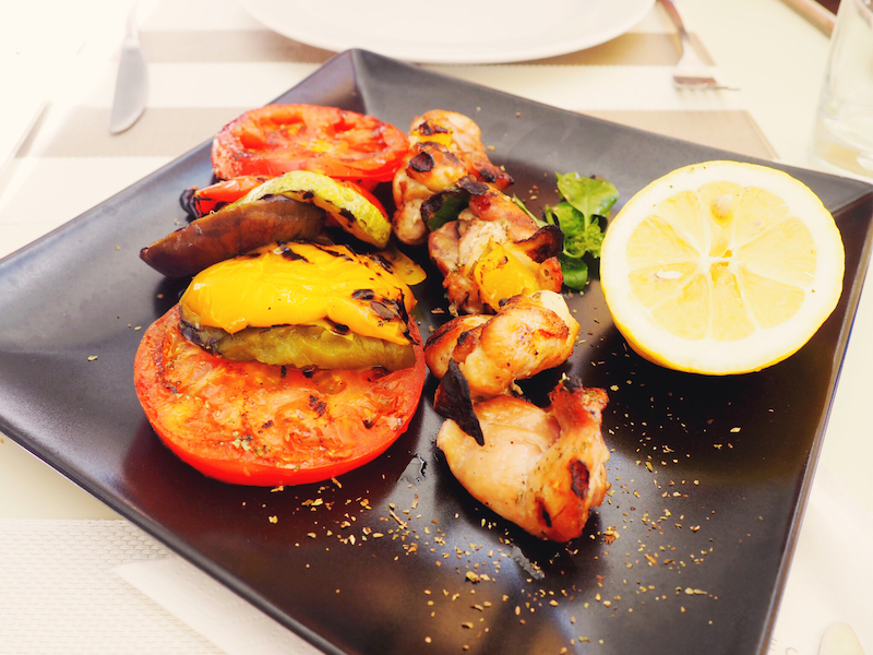 Sophisticated souvlaki at Skiathos Princess Hotel