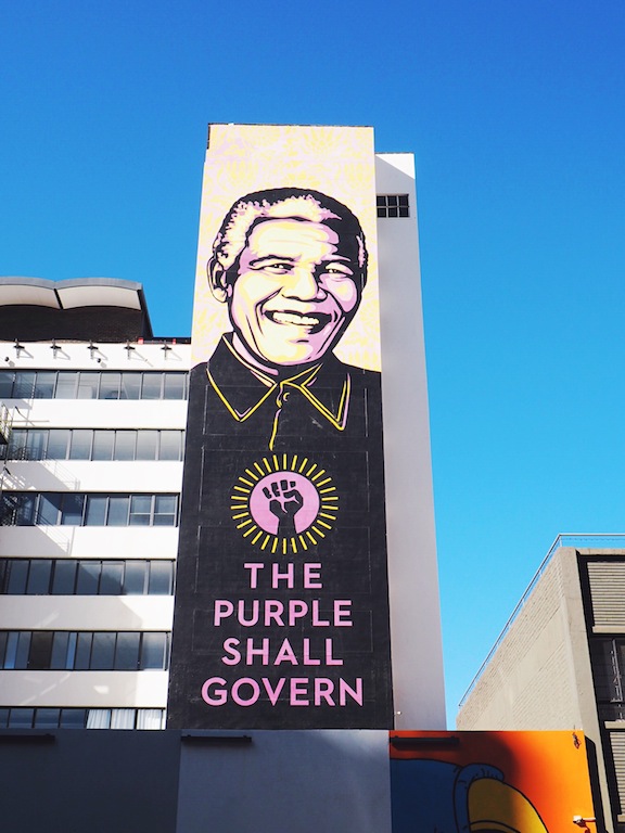 Mandela street art in Joburg