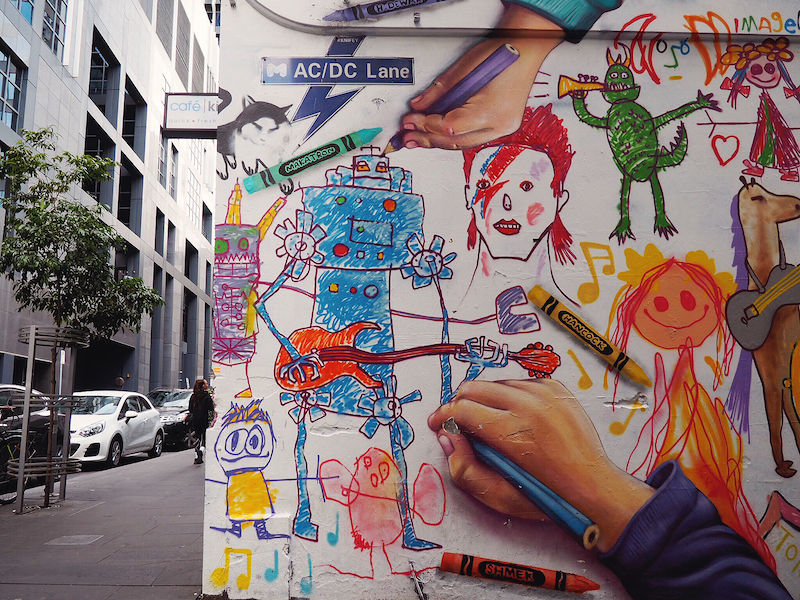 Street art in ACDC Lane Melbourne - Budget Guide To Melbourne