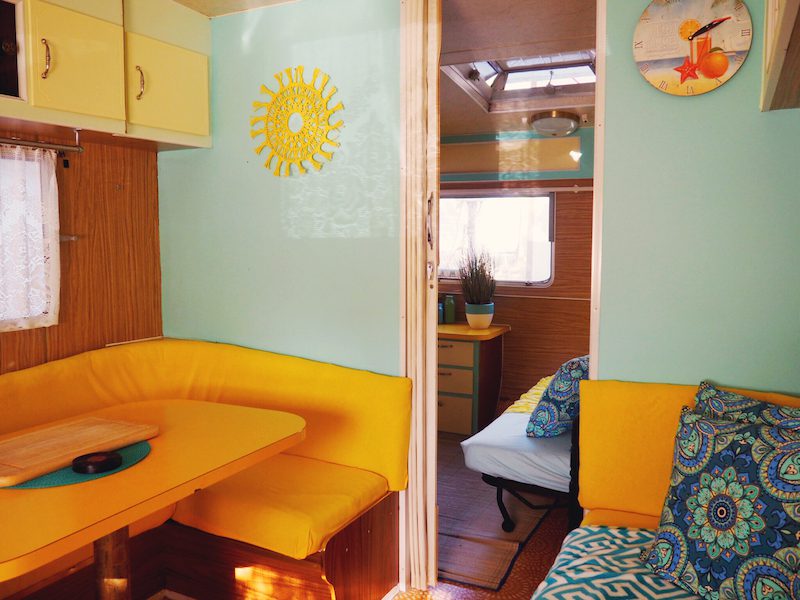 Retro glam caravan at Kanasta Caravan Park in Rye