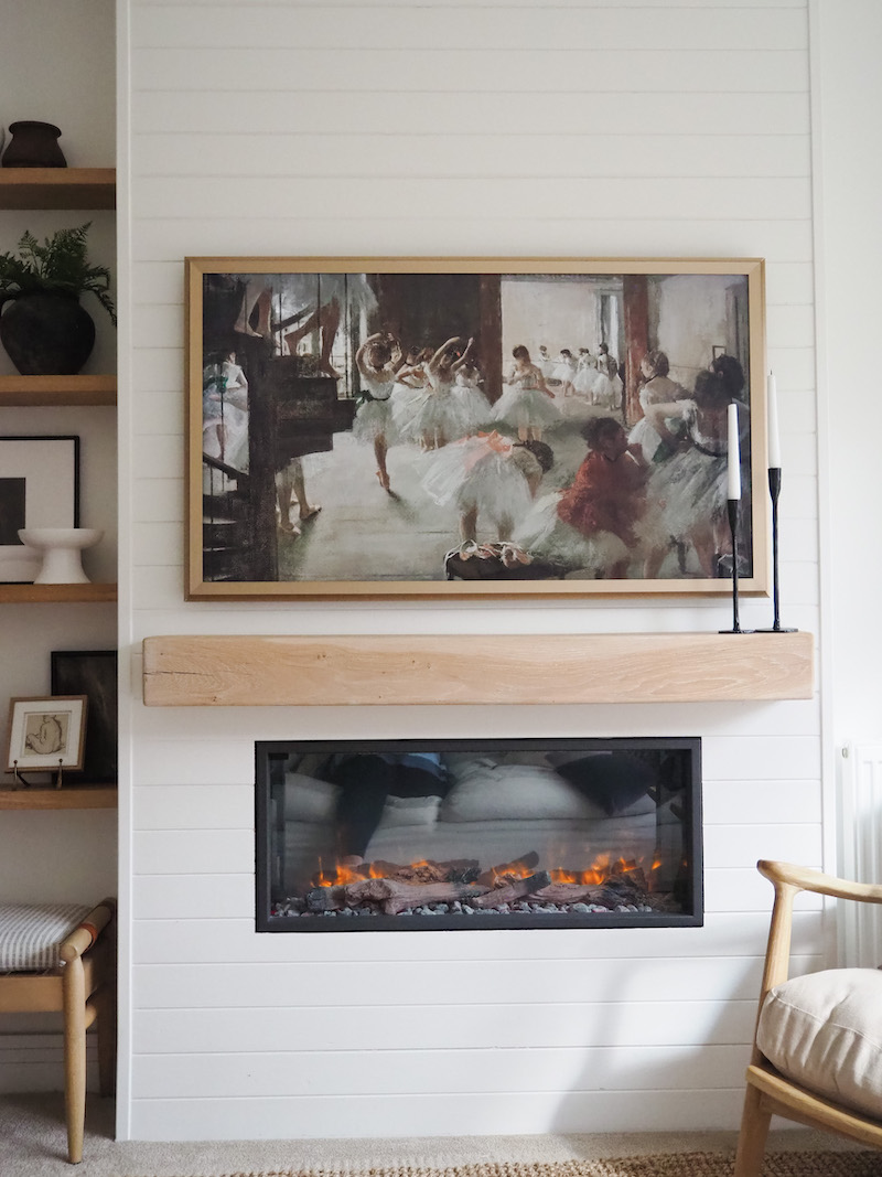 diy electric fireplace tv wall