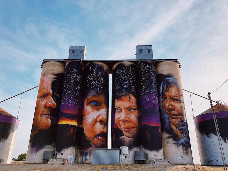 Adnate mural in Sheep Hills, Silo Art Trail