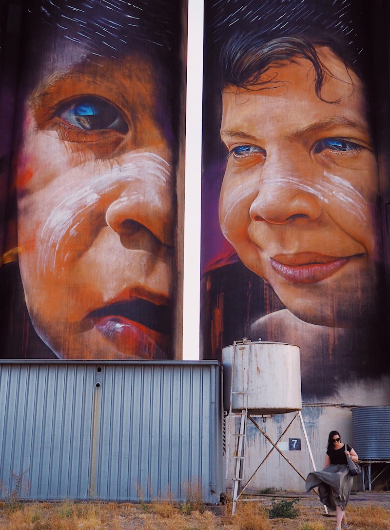 Adnate mural in Sheep Hills, Silo Art Trail