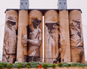 Brim Silo by Guido van Helten, Silo Art Trail