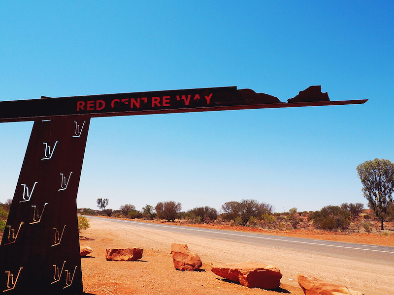 driving Red Centre Way outback Australia