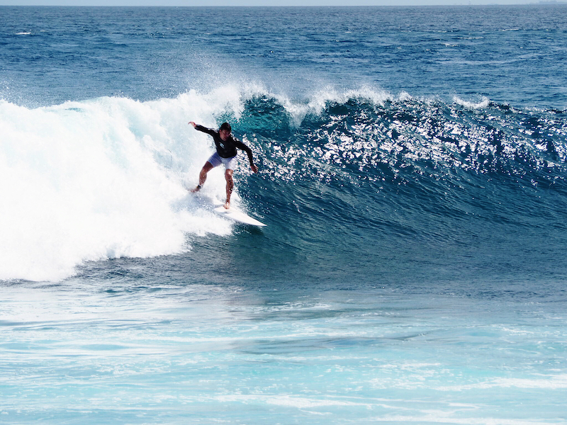 Surfing in the Maldives