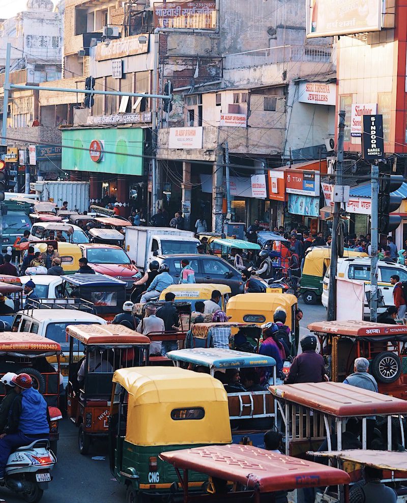 Traffic in Delhi India