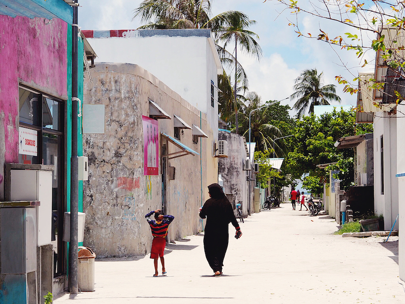 Visiting local island in the Maldives